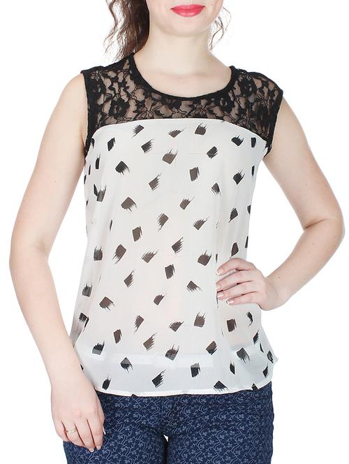 black & white georgette top - 10799367 - Very Small Image - 1