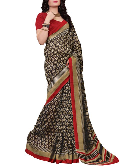 black cotton saree - 10801363 - Very Small Image - 1
