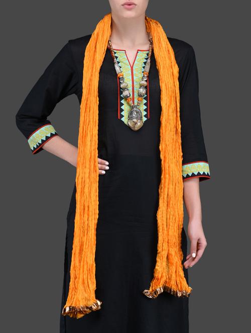 yellow jeweled poly silk stole - 1080371 - Very Small Image - 1