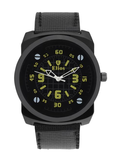black leather srap analog watch - 10804761 - Very Small Image - 1