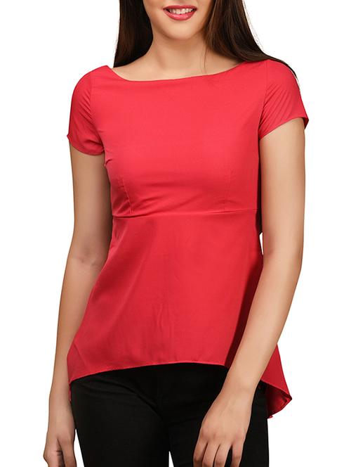 pink poly crepe top - 10805746 - Very Small Image - 1