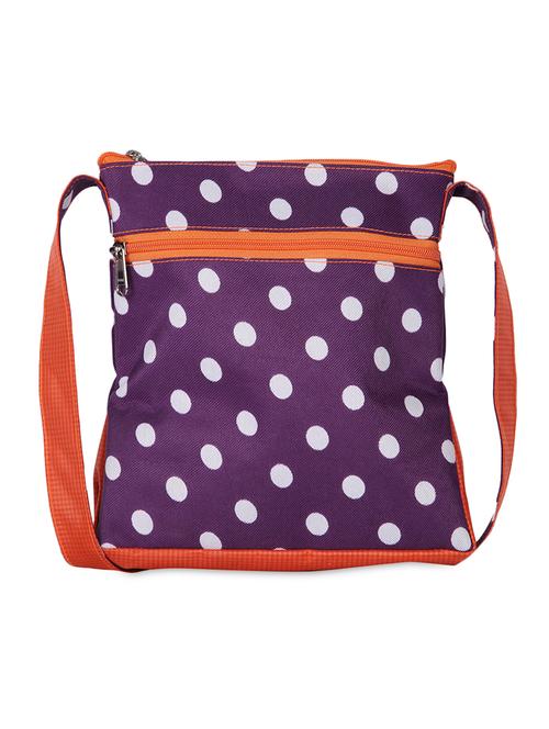 purple canvas polka dot printed sling bag - 1080628 - Very Small Image - 1