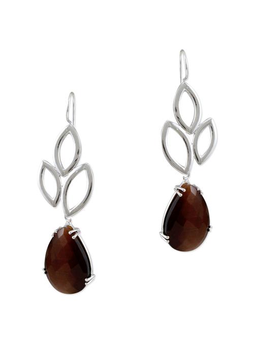 silver,brown brass earring - 10806999 - Very Small Image - 1