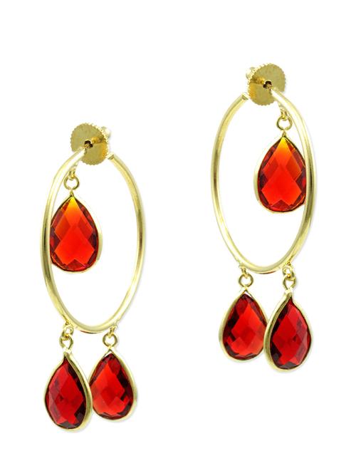 gold,red brass earring - 10807395 - Very Small Image - 1