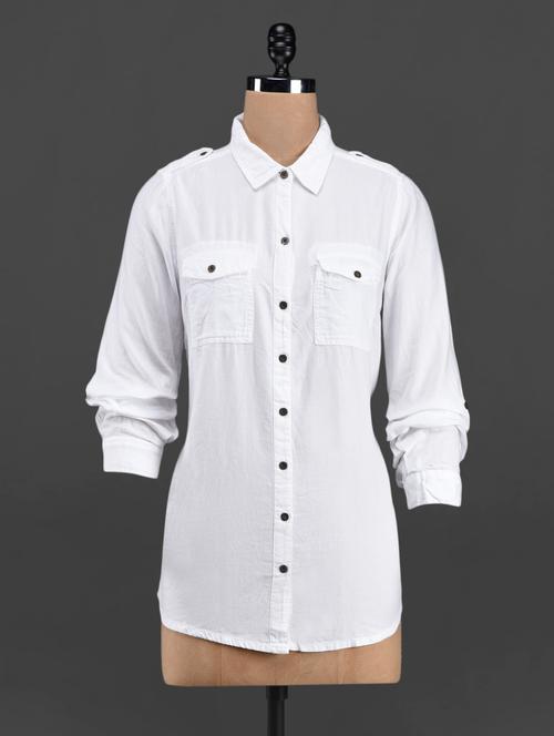 white full sleeved cotton shirt - 1081077 - Very Small Image - 1