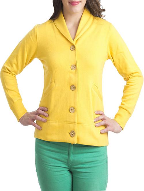 yellow cotton fleece jacket - 1081358 - Very Small Image - 1