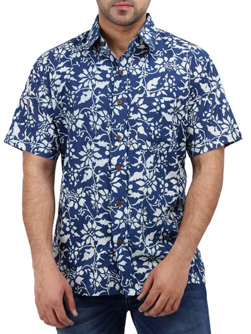 blue cotton casual shirt - 10819302 - Very Small Image - 1