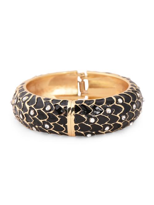 black scales pattern crystal studded bracelet - 1082062 - Very Small Image - 1