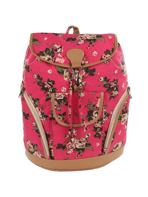 pink canvas regular backpack - 10824876 - Very Small Image - 1