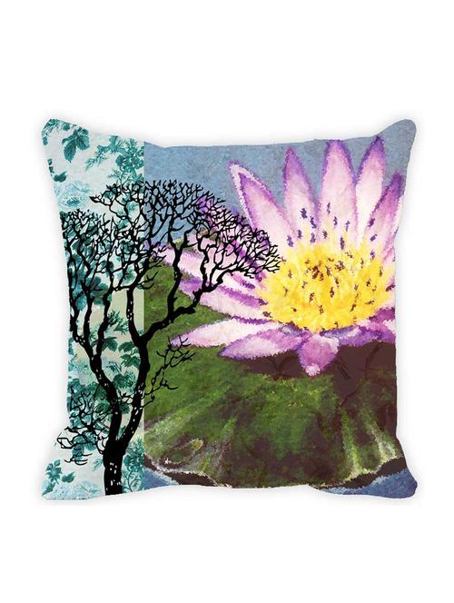 Leaf Designs Pink Floral & Tree Cushion Cover - 10825363 - Very Small Image - 1