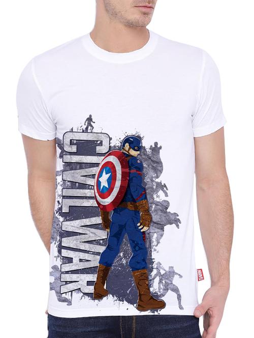 white cotton printed t-shirt - 10825754 - Very Small Image - 1