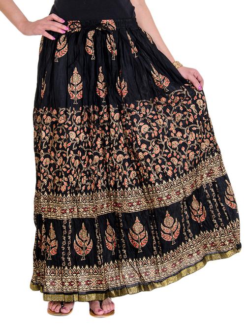 black, gold cotton skirts - 10826004 - Very Small Image - 1