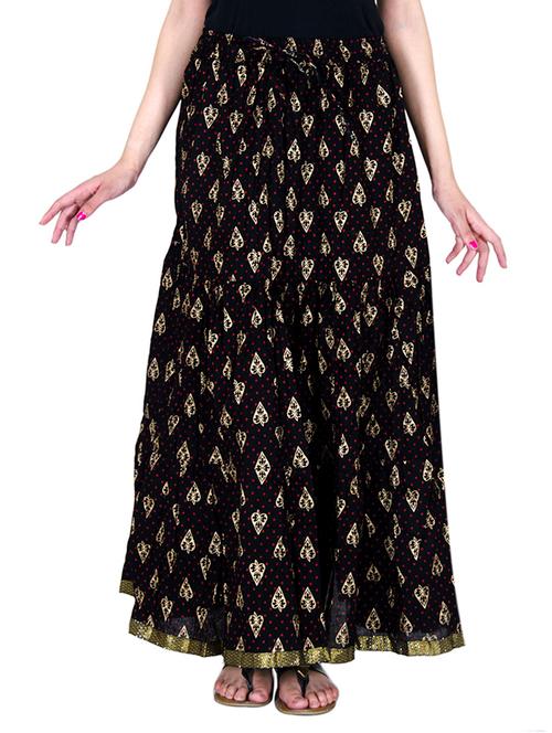 black cotton skirts - 10826021 - Very Small Image - 1