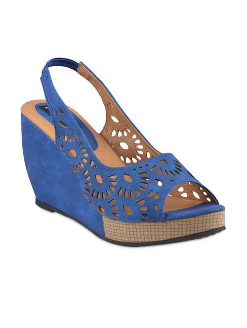 royal blue cut work suede wedges - 1082697 - Very Small Image - 1