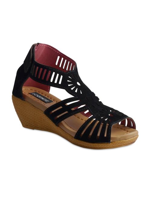 black plain solid suede wedges - 1082705 - Very Small Image - 1