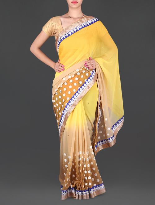 embroidered border  chiffon saree - 1083043 - Very Small Image - 1