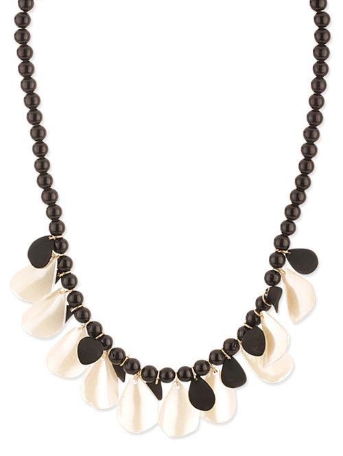 Black  beads Leafy Neckpiece - 1083267 - Very Small Image - 1