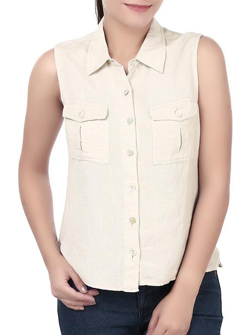 natural linen shirt - 10839044 - Very Small Image - 1