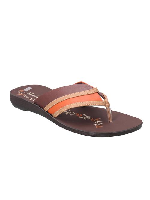 Brown Leatherette Flip Flop - 10840958 - Very Small Image - 1