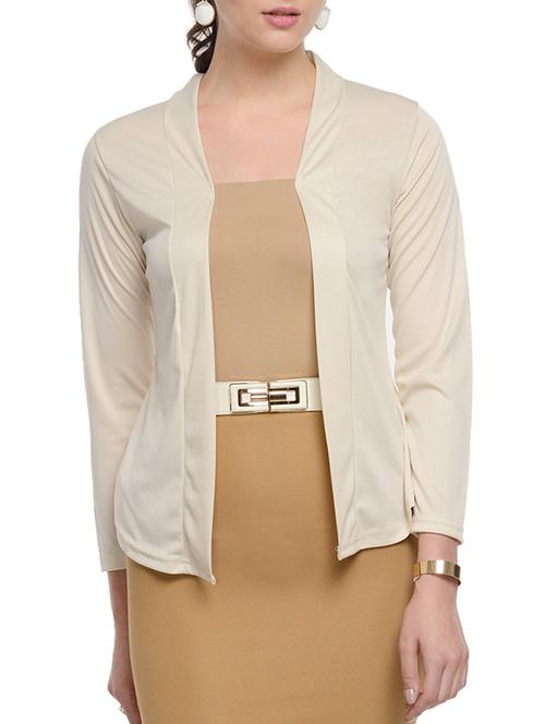 beige polyester shrug - 10841214 - Very Small Image - 1