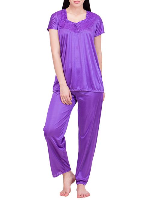 purple satin nightwear - 10841320 - Very Small Image - 1