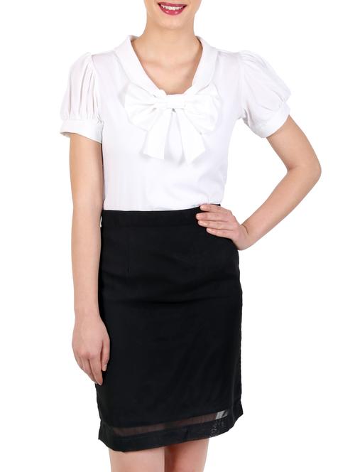 white crepe top - 10841364 - Very Small Image - 1
