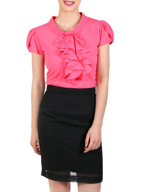 pink crepe top - 10841382 - Very Small Image - 1
