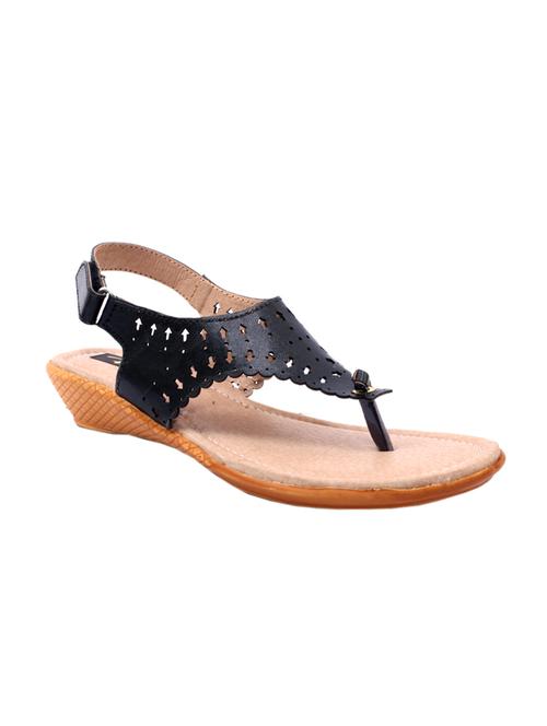 black leatherette sandals - 10844580 - Very Small Image - 1