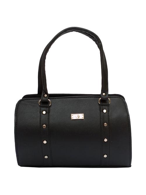black leatherette studded structured handbag - 10846539 - Very Small Image - 1