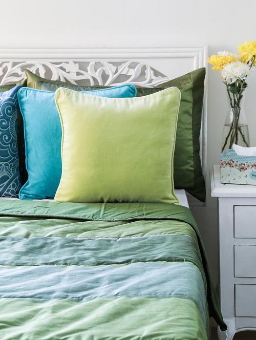 green cotton cushion cover - 1084664 - Very Small Image - 1