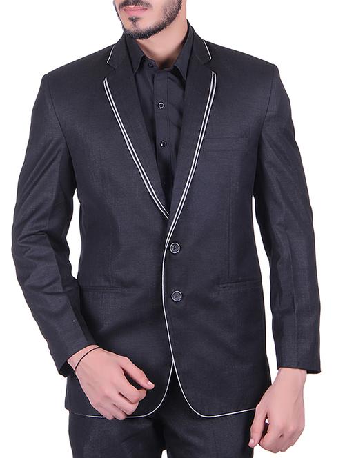 black linen casual blazer - 10847088 - Very Small Image - 1