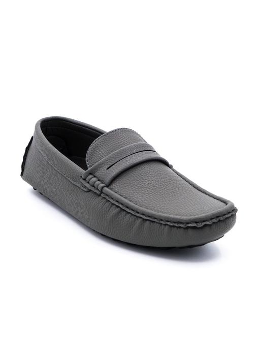 grey faux leather loafers - 10848381 - Very Small Image - 1
