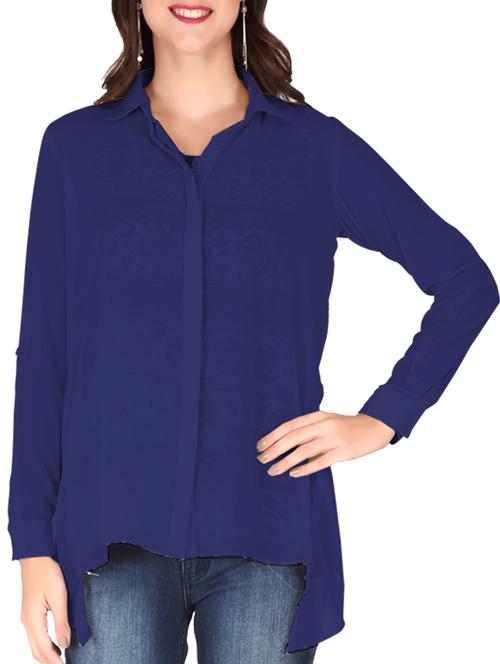 blue georgette shirt - 10850866 - Very Small Image - 1