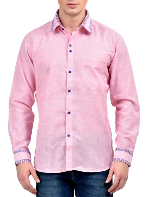 pink cotton casual shirt - 10853404 - Very Small Image - 1