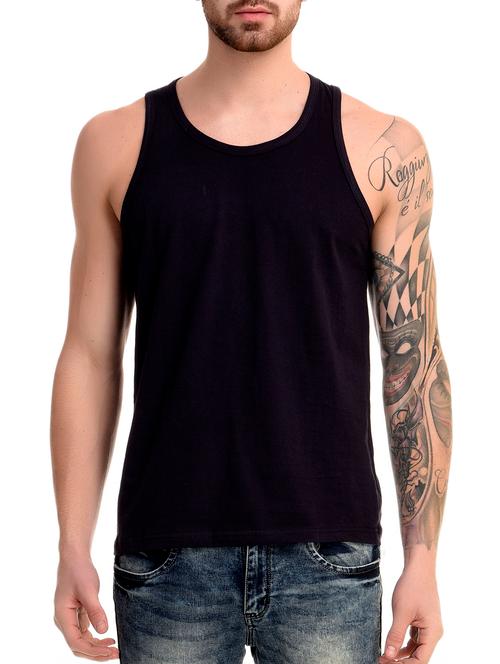 solid black cotton vest - 10853659 - Very Small Image - 1