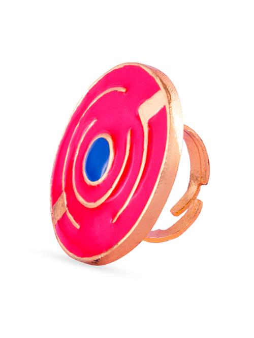 pink made in base metal with 22 ct gold plating ring - 10853944 - Very Small Image - 1