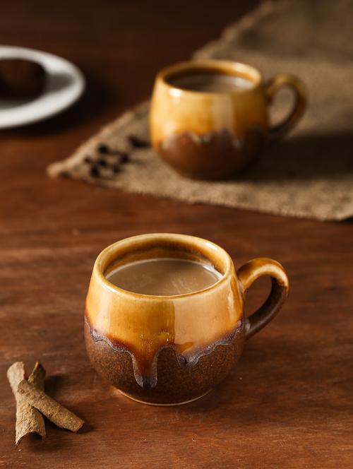 speckled dark brown matt finish cups set of 6 - 10855645 - Very Small Image - 1