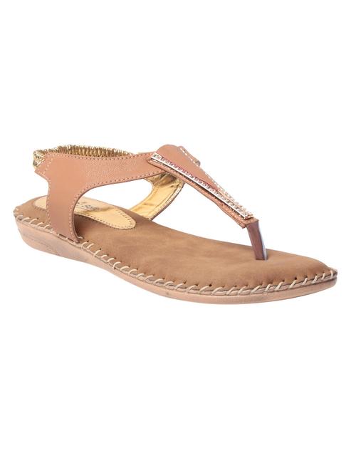 beige leatherette back strap sandals - 10859190 - Very Small Image - 1