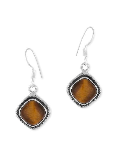 silver metal drop earrings - 10860589 - Very Small Image - 1
