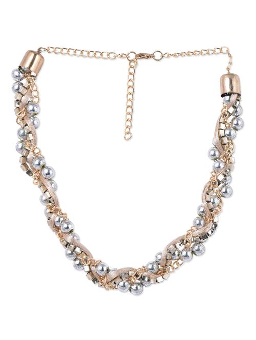 twisted golden & silver beads necklace - 1086202 - Very Small Image - 1