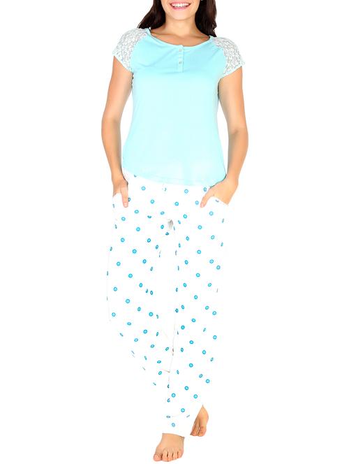blue cotton pyjama set nightwear - 10862091 - Very Small Image - 1