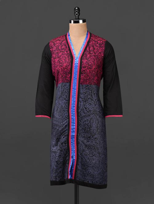 multi colored cotton straight kurta - 1086836 - Very Small Image - 1