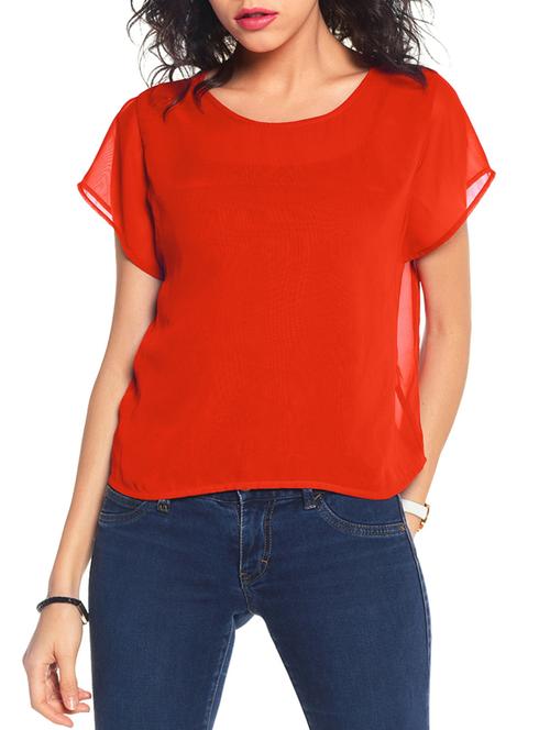 Women's Straight Round Neck Top - 10874797 - Very Small Image - 1