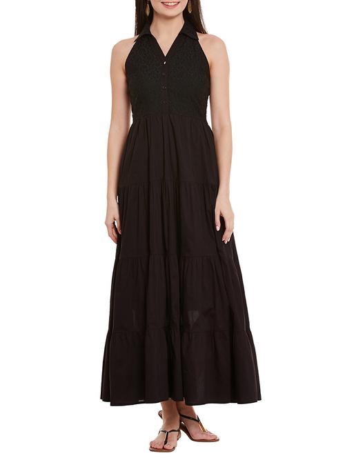 black cotton maxi dress - 10874835 - Very Small Image - 1