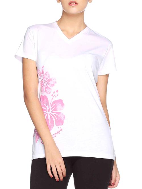 white cotton blend tee - 10883585 - Very Small Image - 1