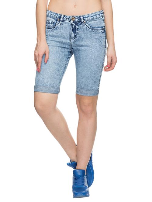 blue cotton regular shorts - 10885144 - Very Small Image - 1