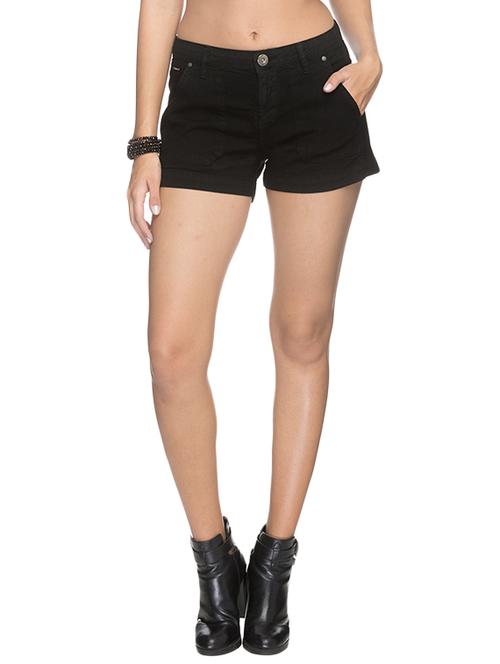 black cotton regular shorts - 10885147 - Very Small Image - 1