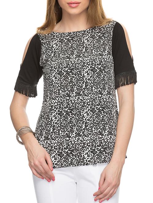black crepe top - 10885175 - Very Small Image - 1