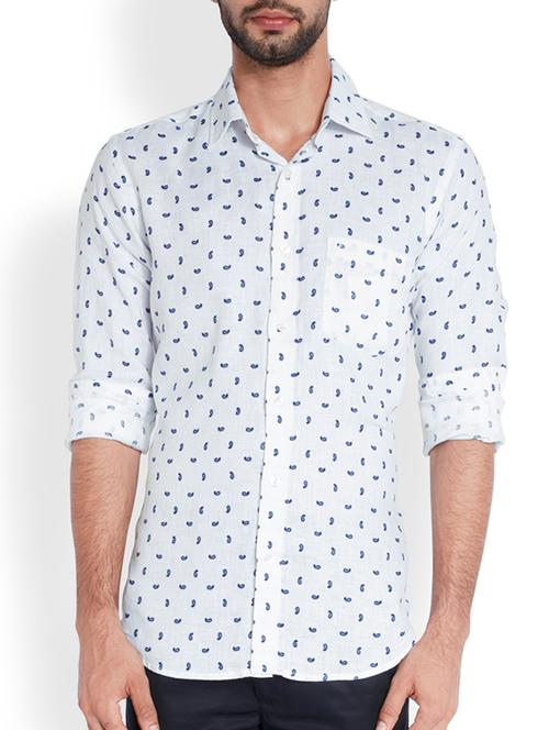 white linen casual shirt - 10888845 - Very Small Image - 1