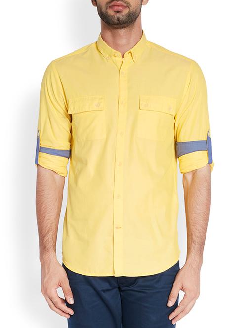medium yellow cotton casual shirt - 10888880 - Very Small Image - 1